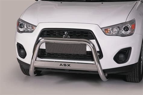 Defensa central inox Ø63mm con grabado para Mitsubishi ASX 2010