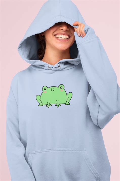 Frog Hoodie Kawaii Hoodie Outdoor Hoodie Cute Frog Kawaii Etsy