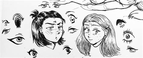 Doodles and eyes : r/AnimeSketch