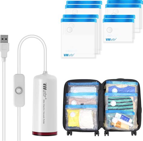 Amazon VMSTR Travel Vacuum Storage Bags With Electric Pump USB