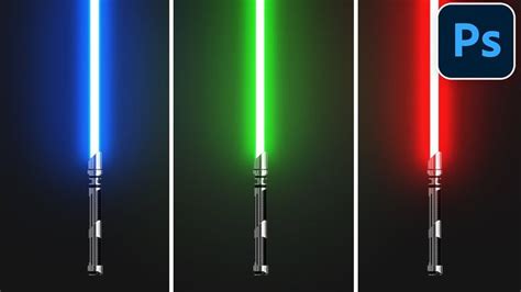 Three Different Colored Lightsabes Are Shown In The Same Color As Each