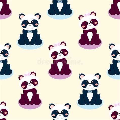 Panda Osos Beb Ni O Y Ni A Fondo Stock De Ilustraci N Ilustraci N De