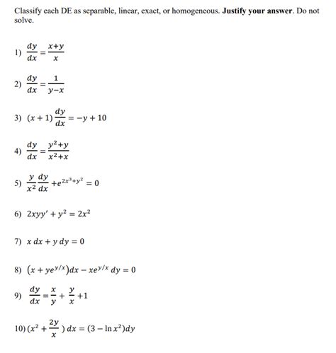 solved classify  de  separable linear exact  cheggcom