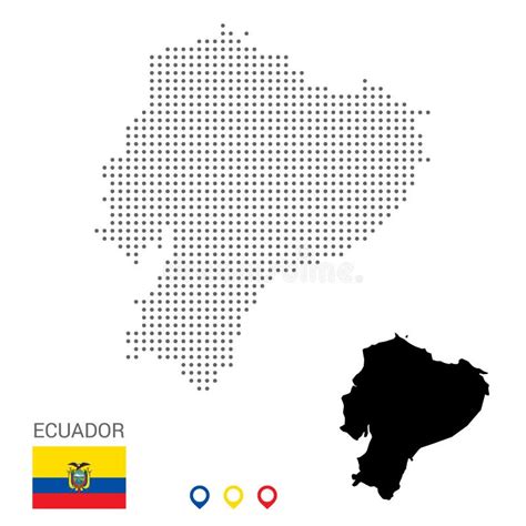 Dotted Vector Map Of Ecuador Round Gray Spots Ecuador Map With