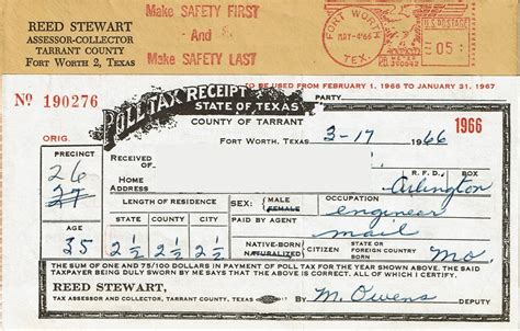 Texas Poll Tax Receipt Collectors Weekly