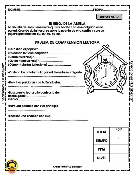 Grado Registro De Lectura Velocidad Y Comprension Lectora Pagina