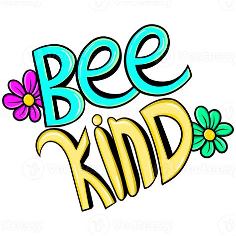 Bee Kind Lettering Illustration Hand Draw 23395488 Png