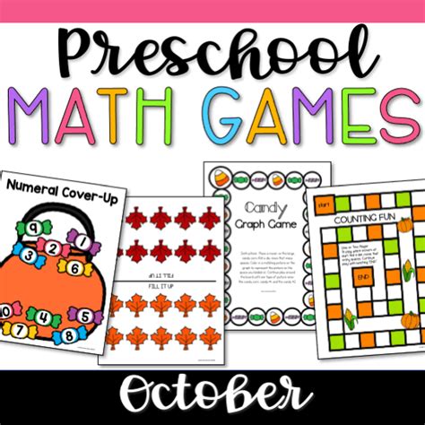 Pre-K Math Games for October - Lovely Commotion Preschool Resources