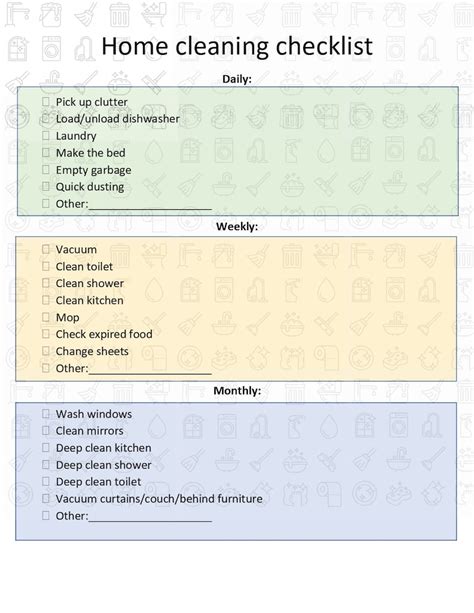 Home Cleaning Checklist - Etsy