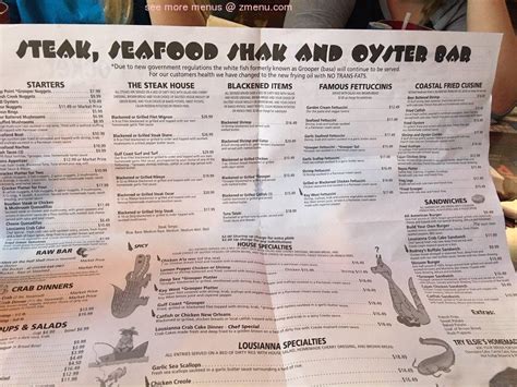 Menu at Cherry Pocket Steak n Seafood pub & bar, Lake Wales