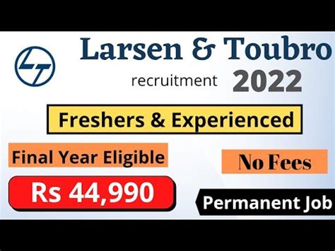 Larsen Toubro Recruitment 2022 Freshers Experienced Final Year