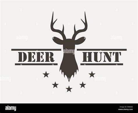 Deer Hunt Hunting Club Logo In Vintage Style Vector Illustration