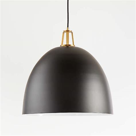 Maddox Navy Dome Pendant Large With Brass Socket Crate And Barrel