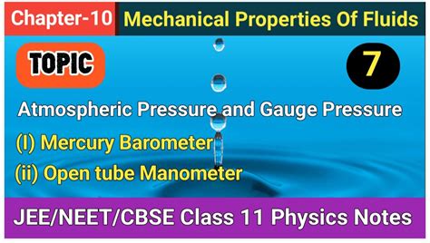 Atmospheric Pressure And Gauge Pressure » Maths And Physics With Pandey Sir