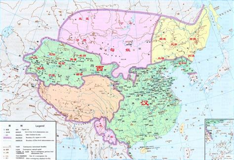 中國西漢時期全圖 Map Ancient china Diagram