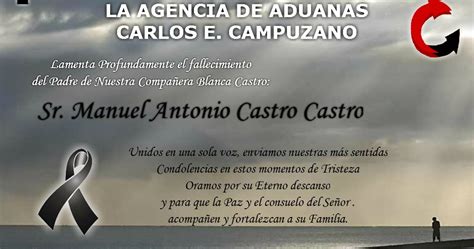 Agencia De Aduanas Carlos Ecampuzano Sas Nivel 1 Cod 460 Sentido Pesame