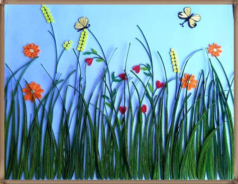 A ROOM FOR MY PAPER QUILLING QUILLED GRASS WITH FLOWER