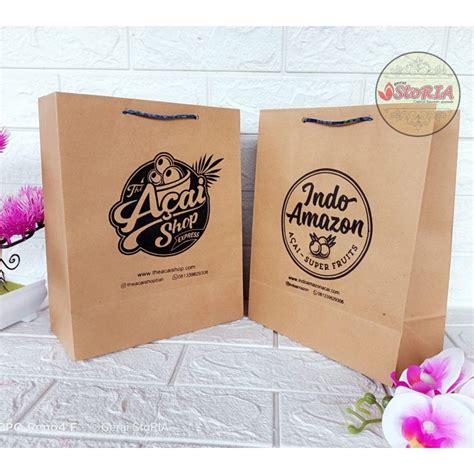 Jual PAPER BAG SABLON 20X10X25 PAPERBAG SABLON MURAH Shopee Indonesia