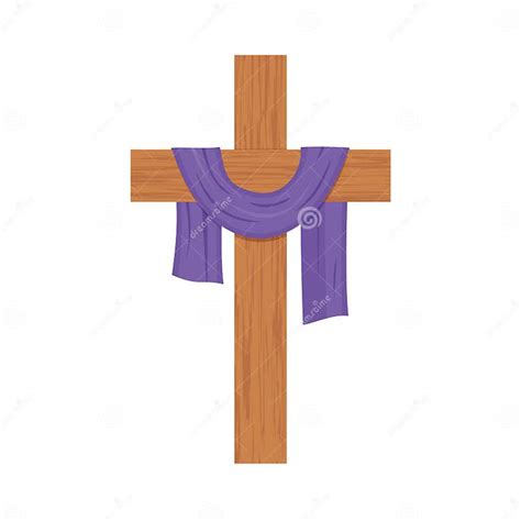 Christian Cross And Purple Cloth Crucifixion Of Jesus Christ Good