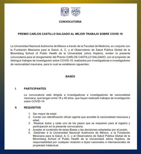 Convocatoria Para El Premio Carlos Castillo Salgado Al Mejor Trabajo