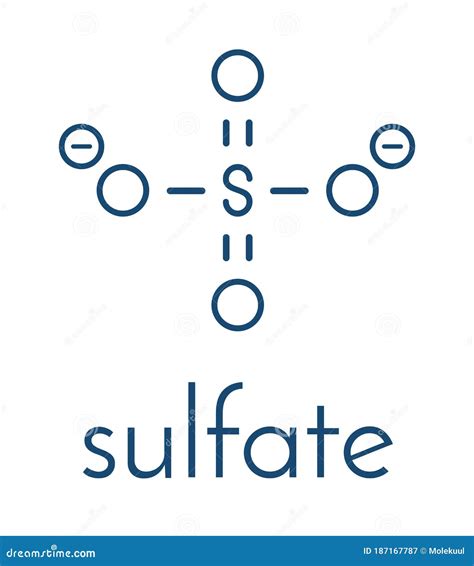 Estructura Química Del Anión Sulfato Fórmula Esquelética Ilustración