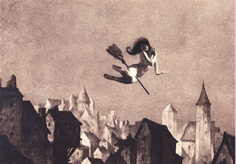 William Mortensen Off To The Sabbath Flying Witch Art Print Etsy