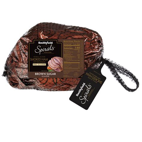 Smithfield Spirals Preglazed Brown Sugar Spiral Sliced Ham Smithfield