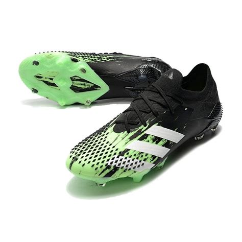 Adidas Crampon Predator Mutator 20 1 Low FG Noir Vert Blanc