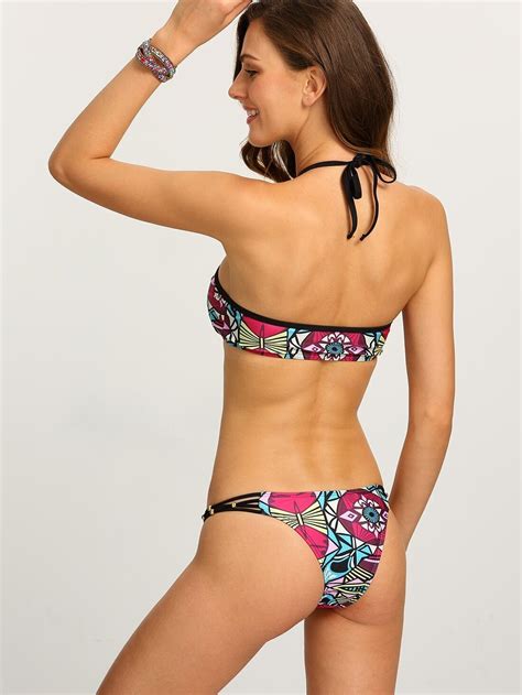 Bikini étnico abalorios macrame multicolor Spanish SheIn Sheinside