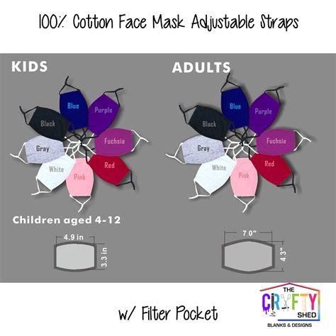 Plain Colors Cotton Face Mask The Crafty Shed