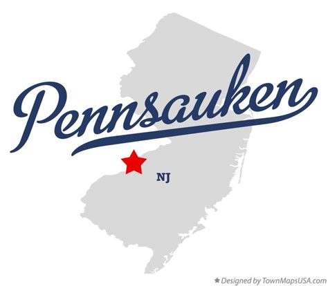 Map of Pennsauken, NJ, New Jersey