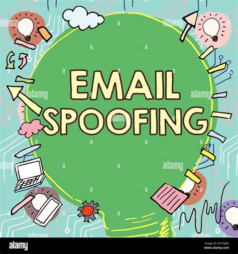 Affichage conceptuel Email Spoofing Business Showcase sécuriser l