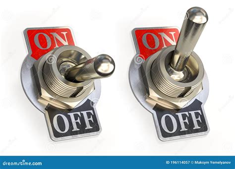 Retro Toggle Switch on OFF Isolated on White Background Stock ...