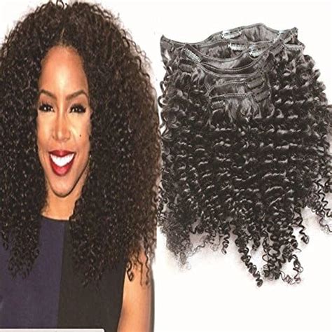 12 pouces Afro Kinky clip bouclé dans la pince à cheveux humaine