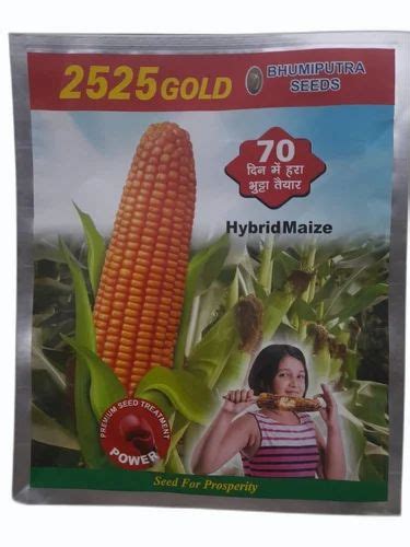 Bhumiputra 2525 Gold Hybrid Maize Seeds Packaging Type Pouch