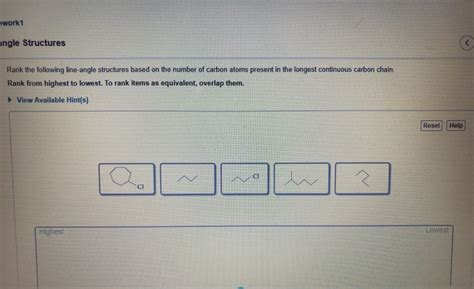 Solved Ework Angle Structures Rank The Following Line Angle Chegg