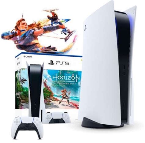 Consola Sony Play Station Disco Blanco Negro Juego Horizon Tienda