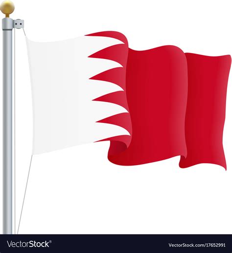 Waving Bahrain Flag Isolated On A White Background