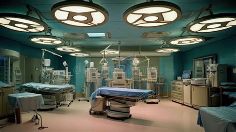 Traditional Operating Room Lights Stock Illustration - Illustration of ...