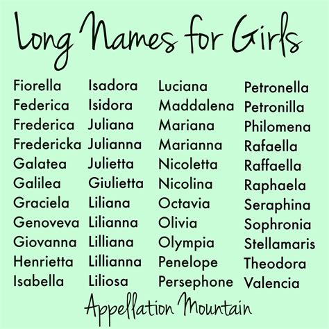 Long Names For Girls Elizabella And Anastasia Appellation Mountain