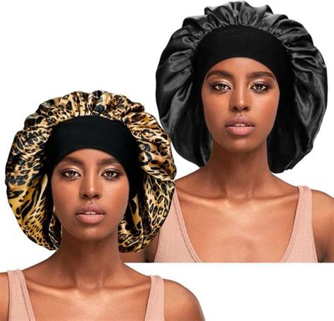 Lot De Bonnets De Nuit Soyeux Pour Cheveux Boucl S En Satin Pour