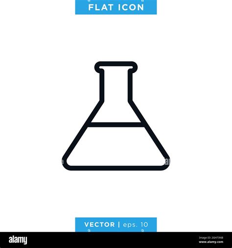 Flask Erlenmeyer Icon Vector Illustration Design Template Lab