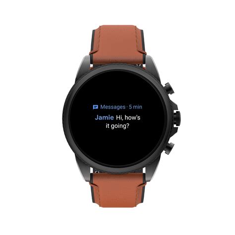 Best Buy Fossil Gen 6 Smartwatch 44mm Brown Leather Brown Black FTW4062V