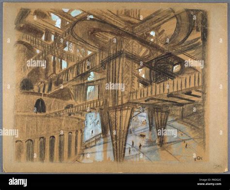 Stage design for the feature film "Metropolis" by Fritz Lang. Museum ...