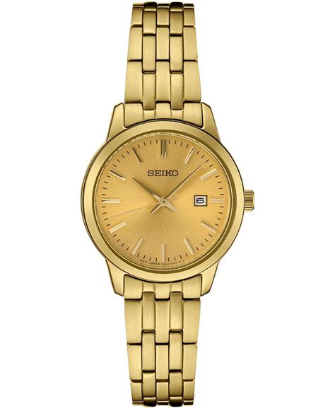 Seiko Womens Essential Gold Tone Stainless Steel Bracelet Watch 30mm Macys