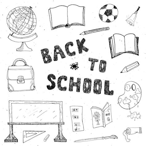 Premium Vector Back To School Sketch Doodles Set Vector Illustration