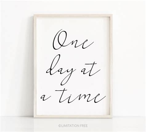 One Day at A Time Quote Print, Digital Download Printable Art ...