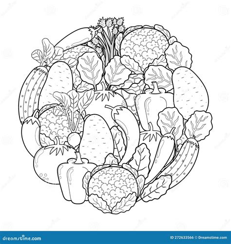 Mandala Vegetables Fruits Colors Vector Illustration CartoonDealer