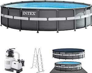 Intex Gn Frame Pool Set Ultra Rondo Grijs X Cm Amazon