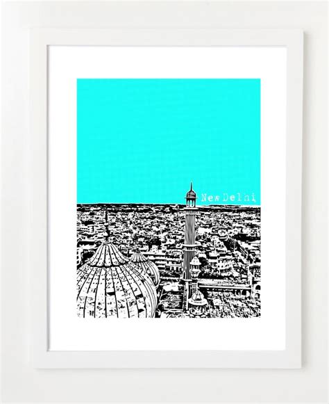 New Delhi Art New Delhi India City Skyline Art Print Delhi | Etsy